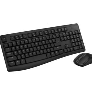 rapoo x1800pro wireless mouse & keyboard combo 2.4g, 10m range, optical, long battery, spill resistant design,1000 dpi, nano receiver, office choice